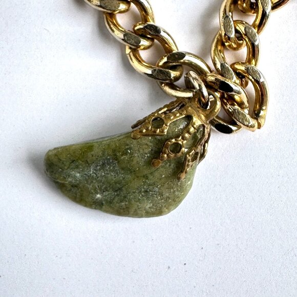 Vintage Nephrite Jade Charm Bracelet 7" - Picture 3 of 11